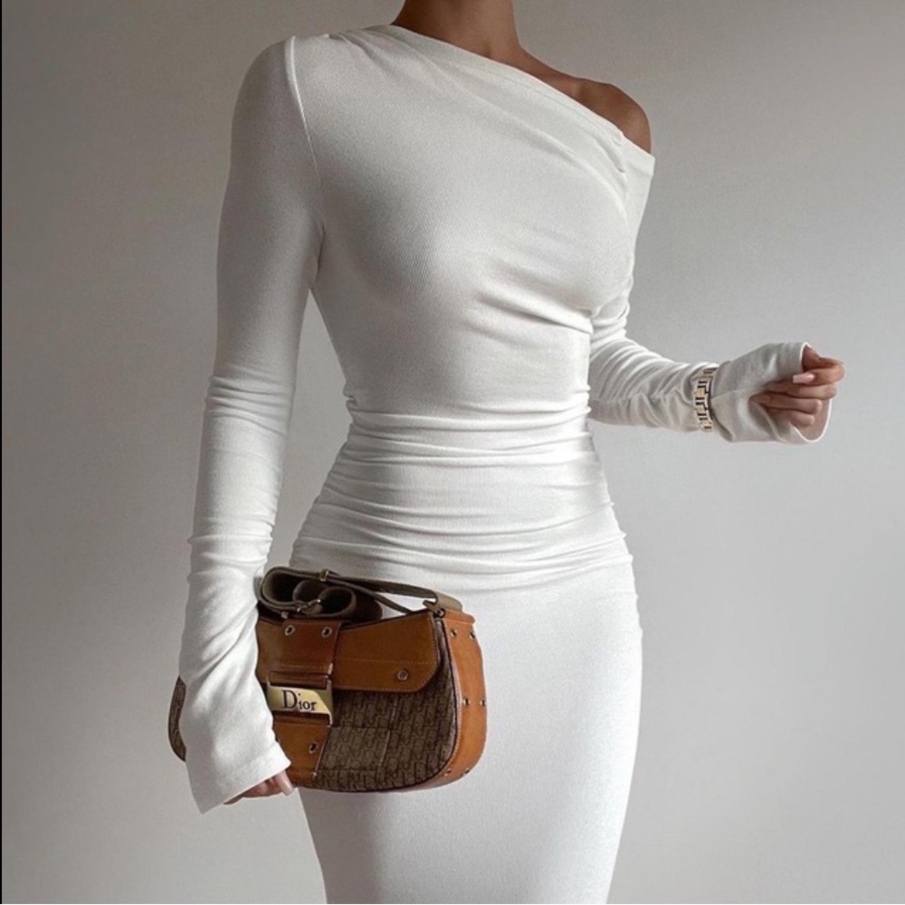 Viral SNDYS White Off Shoulder Maxi Dress